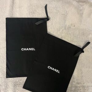 Set of 2 CHANEL Black dust bags